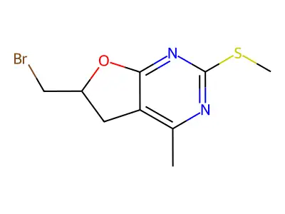 6-(Bromomethyl)-4-methyl-2-methylsulfanyl-5,6-dihydrofuro[2,3-d]pyrimidine structure