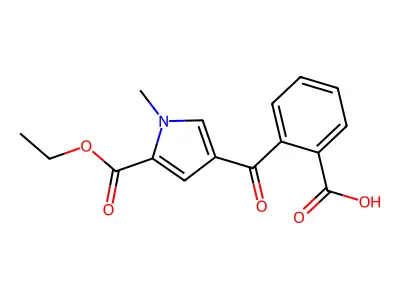 2-((5-(Ethoxycarbonyl)-1-methyl-1H-pyrrol-3-yl)carbonyl)benzoic acid structure