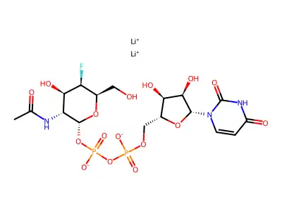 Uridine 5'-(2-acetamido-2,4-dideoxy-4-fluorogalactopyranosyl)diphosphate structure