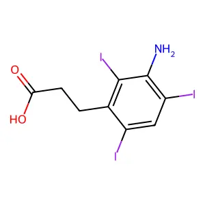 3-Amino-2,4,6-triiodobenzenepropanoic acid structure