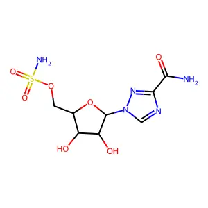 1-(5-O-(Aminosulfonyl)-beta-D-ribofuranosyl)-1H-1,2,4-triazole-3-carboxamide structure