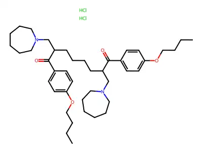 1,8-Bis(4-butoxyphenyl)-2,7-bis((hexahydro-1H-azepin-1-yl)methyl)-1,8-octanedione 2HCl structure