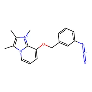 8-(3-Azidophenylmethoxy)-1,2,3-trimethylimidazol(1,2-a)pyridinium structure
