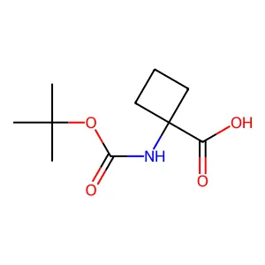 Cyclobutanecarboxylic acid, 1-(((1,1-dimethylethoxy)carbonyl)amino)- structure