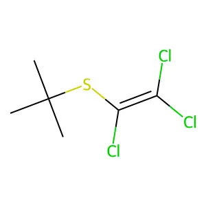 Propane, 2-methyl-2-((trichloroethenyl)thio)- structure
