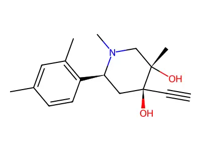 cis-1,3-Dimethyl-6-(2,4-dimethylphenyl)-4-ethynyl-3,4-piperidinediol structure