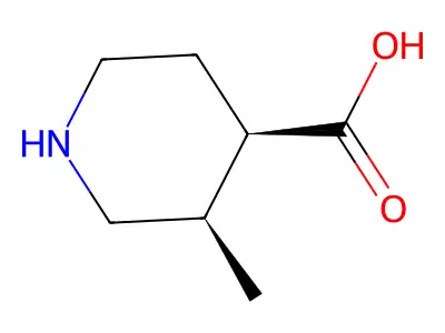 (3R,4R)-3-methylpiperidine-4-carboxylic acid structure