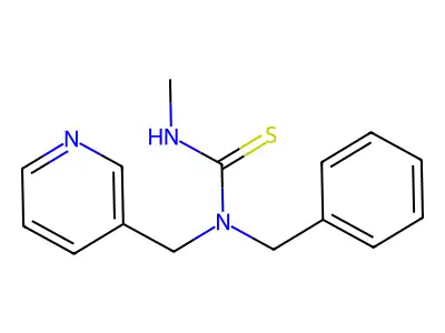 1-Benzyl-3-methyl-1-(pyridin-3-ylmethyl)thiourea structure