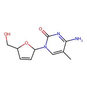 2',3'-Dideoxy-5-methylcytidin-2'-ene structure