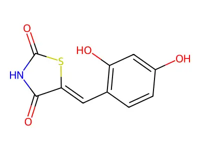 (5Z)-5-(2,4-Dihydroxybenzylidene)thiazolidine-2,4-dione structure