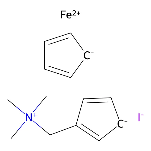 (Ferrocen-1-yl)methyltrimethylammonium iodide structure