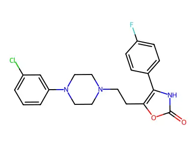 2(3H)-Oxazolone, 5-(2-(4-(3-chlorophenyl)-1-piperazinyl)ethyl)-4-(4-fluorophenyl)- structure