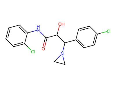 N-(2-Chlorophenyl)-beta-(4-chlorophenyl)-alpha-hydroxy-1-aziridinepropanamide structure