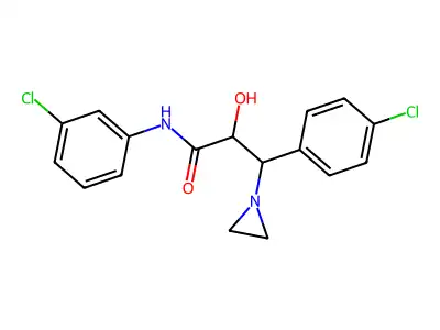 1-Aziridinepropanamide, N-(3-chlorophenyl)-beta-(4-chlorophenyl)-alpha-hydroxy- structure