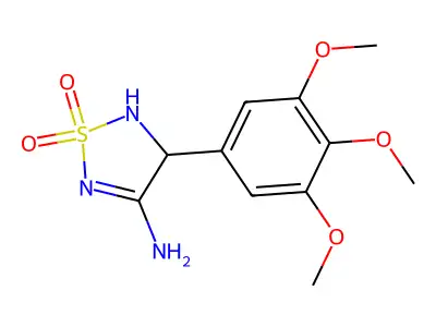 4-(3,4,5-Trimethoxyphenyl)-1,2,5-thiadiazolidin-3-imine 1,1-dioxide structure