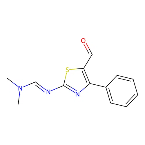 N'-(5-formyl-4-phenyl-1,3-thiazol-2-yl)-N,N-dimethylmethanimidamide structure
