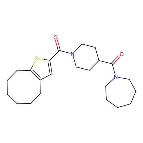 Methanone, [4-[(hexahydro-1H-azepin-1-yl)carbonyl]-1-piperidinyl](4,5,6,7,8,9-hexahydrocycloocta[b]thien-2-yl)- structure