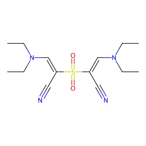 (2E,2'E)-2,2'-sulfonylbis(3-(diethylamino)acrylonitrile) structure