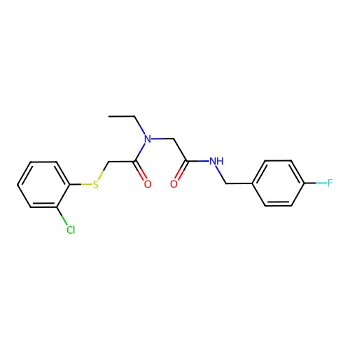 2-[(2-Chlorophenyl)thio]-N-ethyl-N-[2-[[(4-fluorophenyl)methyl]amino]-2-oxoethyl]acetamide structure