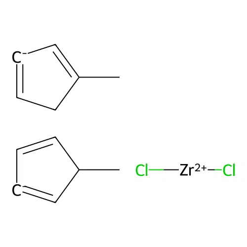 Dichlorozirconium(2+);1-methylcyclopenta-1,3-diene;5-methylcyclopenta-1,3-diene structure