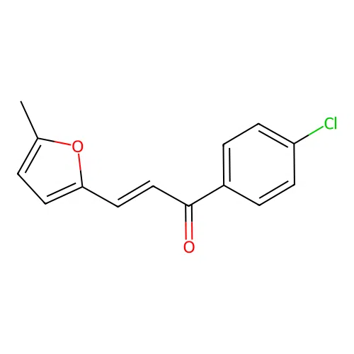 (2E)-1-(4-chlorophenyl)-3-(5-methylfuran-2-yl)prop-2-en-1-one structure
