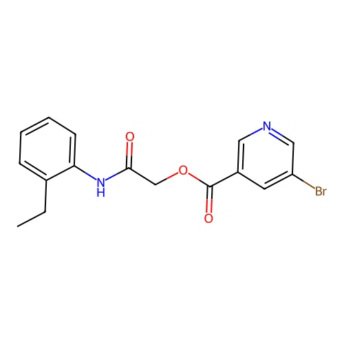 [2-(2-Ethylanilino)-2-oxoethyl] 5-bromopyridine-3-carboxylate structure