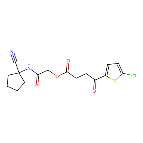 [(1-Cyanocyclopentyl)carbamoyl]methyl 4-(5-chlorothiophen-2-yl)-4-oxobutanoate structure