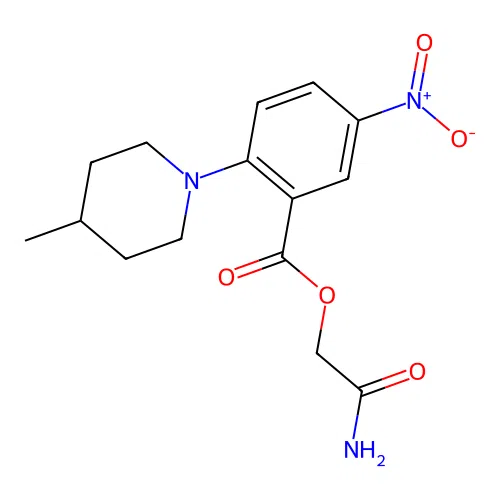 (2-Amino-2-oxoethyl) 2-(4-methylpiperidin-1-yl)-5-nitrobenzoate structure