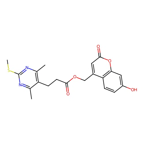 (7-hydroxy-2-oxo-2H-chromen-4-yl)methyl 3-[4,6-dimethyl-2-(methylsulfanyl)pyrimidin-5-yl]propanoate structure