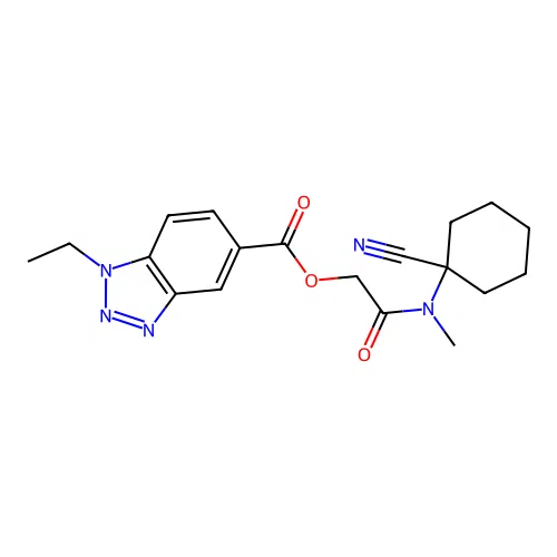 [(1-cyanocyclohexyl)(methyl)carbamoyl]methyl 1-ethyl-1H-1,2,3-benzotriazole-5-carboxylate structure