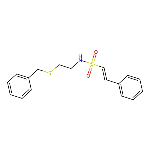 N-[2-(benzylsulfanyl)ethyl]-2-phenylethene-1-sulfonamide structure