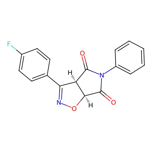(3aR,6aS)-3-(4-fluorophenyl)-5-phenyl-3a,6a-dihydropyrrolo[3,4-d][1,2]oxazole-4,6-dione structure