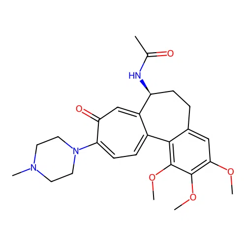 (S)-N-(1,2,3-trimethoxy-10-(4-methylpiperazin-1-yl)-9-oxo-5,6,7,9-tetrahydrobenzo[a]heptalen-7-yl)acetamide structure