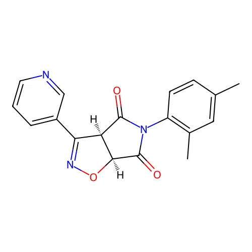 (3aR,6aS)-5-(2,4-Dimethyl-phenyl)-3-pyridin-3-yl-3a,6a-dihydro-pyrrolo[3,4-d]isoxazole-4,6-dione structure