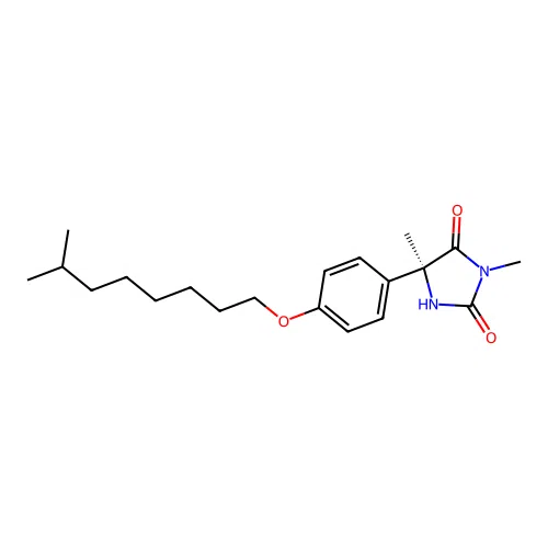 (S)-3,5-dimethyl-5-(4-((7-methyloctyl)oxy)phenyl)imidazolidine-2,4-dione structure