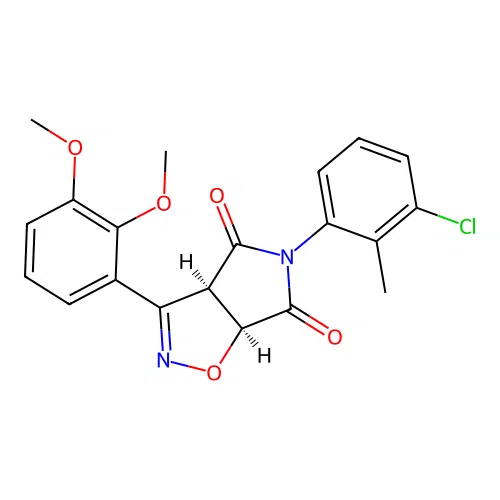 (3aR,6aS)-5-(3-chloro-2-methylphenyl)-3-(2,3-dimethoxyphenyl)-3a,6a-dihydropyrrolo[3,4-d][1,2]oxazole-4,6-dione structure