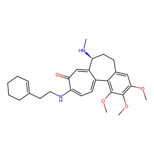 (7S)-10-[2-(cyclohexen-1-yl)ethylamino]-1,2,3-trimethoxy-7-(methylamino)-6,7-dihydro-5H-benzo[a]heptalen-9-one structure