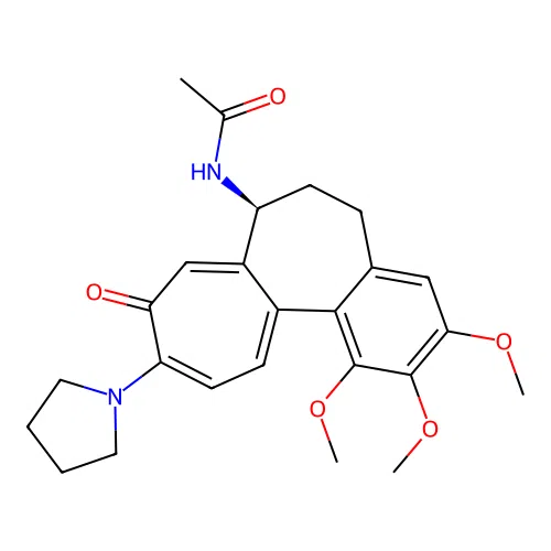 (S)-N-(1,2,3-trimethoxy-9-oxo-10-(pyrrolidin-1-yl)-5,6,7,9-tetrahydrobenzo[a]heptalen-7-yl)acetamide structure
