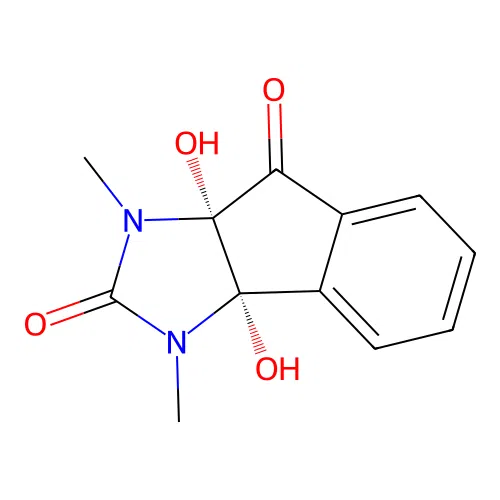 (3aS,8bS)-3a,8b-dihydroxy-1,3-dimethylindeno[1,2-d]imidazole-2,4-dione structure