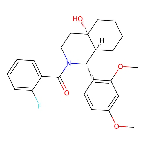 ((1R,4aS,8aS)-1-(2,4-dimethoxyphenyl)-4a-hydroxyoctahydroisoquinolin-2(1H)-yl)(2-fluorophenyl)methanone structure
