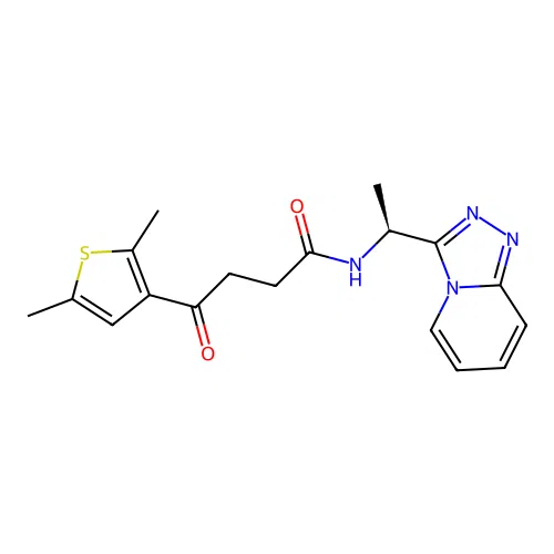 4-(2,5-dimethylthiophen-3-yl)-4-oxo-N-[(1S)-1-([1,2,4]triazolo[4,3-a]pyridin-3-yl)ethyl]butanamide structure