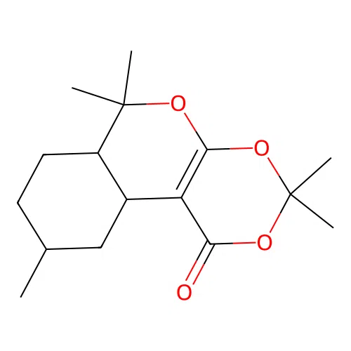 3,3,6,6,9-pentamethyl-6a,7,8,9,10,10a-hexahydro-[1,3]dioxino[4,5-c]isochromen-1(6H)-one structure