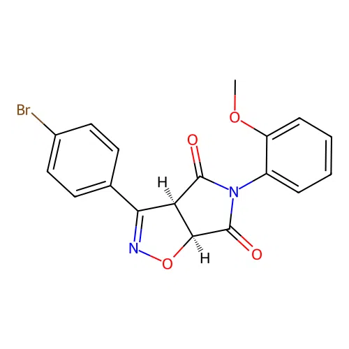 (3aR,6aS)-3-(4-bromophenyl)-5-(2-methoxyphenyl)-3a,6a-dihydropyrrolo[3,4-d][1,2]oxazole-4,6-dione structure