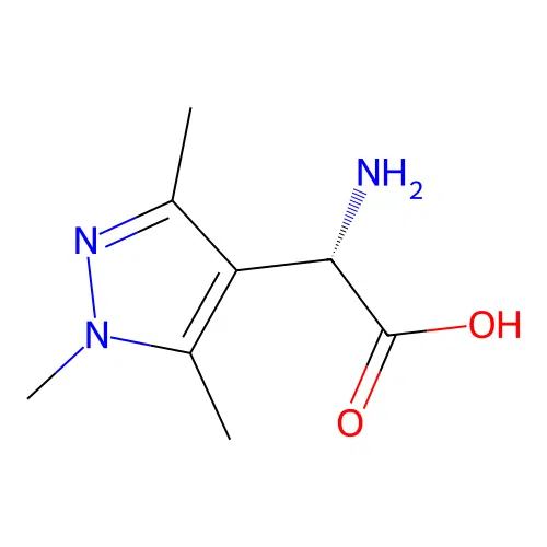 (2S)-2-amino-2-(trimethyl-1H-pyrazol-4-yl)acetic acid structure