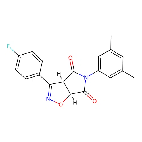 (3aR,6aS)-5-(3,5-dimethylphenyl)-3-(4-fluorophenyl)-3a,6a-dihydropyrrolo[3,4-d][1,2]oxazole-4,6-dione structure