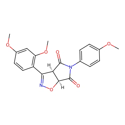 (3aR,6aS)-3-(2,4-dimethoxyphenyl)-5-(4-methoxyphenyl)-3a,6a-dihydropyrrolo[3,4-d][1,2]oxazole-4,6-dione structure