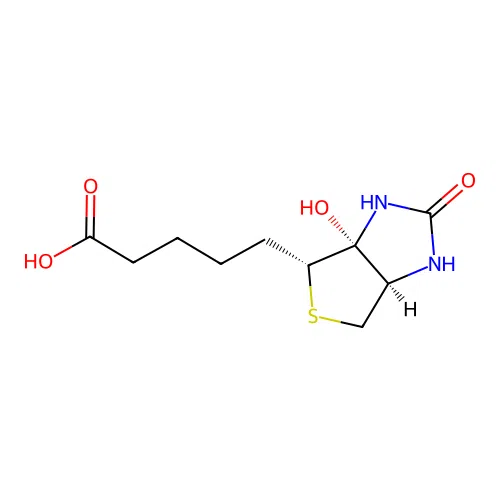5-((3aR,4R,6aR)-3a-hydroxy-2-oxohexahydro-1H-thieno[3,4-d]imidazol-4-yl)pentanoic acid structure