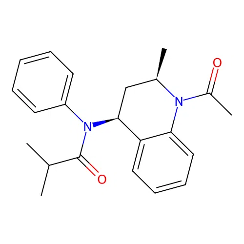 N-((2R,4S)-1-acetyl-2-methyl-1,2,3,4-tetrahydroquinolin-4-yl)-N-phenylisobutyramide structure