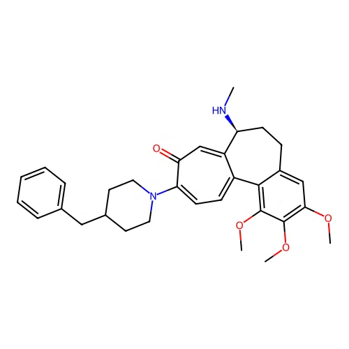 (7S)-10-(4-benzylpiperidin-1-yl)-1,2,3-trimethoxy-7-(methylamino)-6,7-dihydro-5H-benzo[a]heptalen-9-one structure