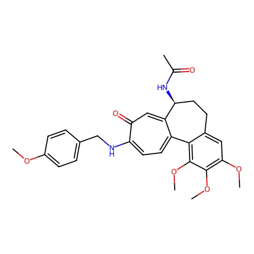 (S)-N-(1,2,3-trimethoxy-10-((4-methoxybenzyl)amino)-9-oxo-5,6,7,9-tetrahydrobenzo[a]heptalen-7-yl)acetamide structure